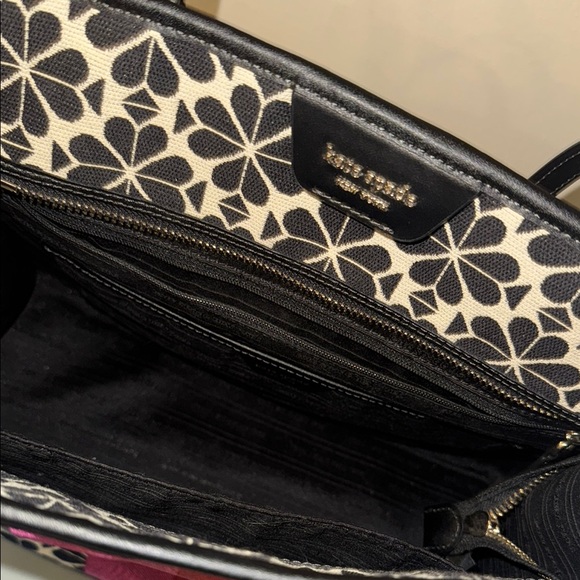 NWOT Kate Spade Flower Jacquard Stripe Market Medium Tote Bag - Picture 7 of 10